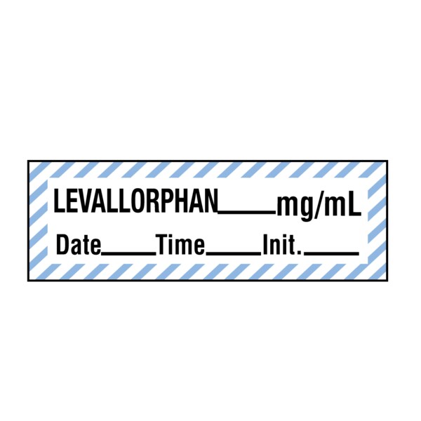 Tape, Levallorphan 1/2" x 500" White w/Blue stripes & Black